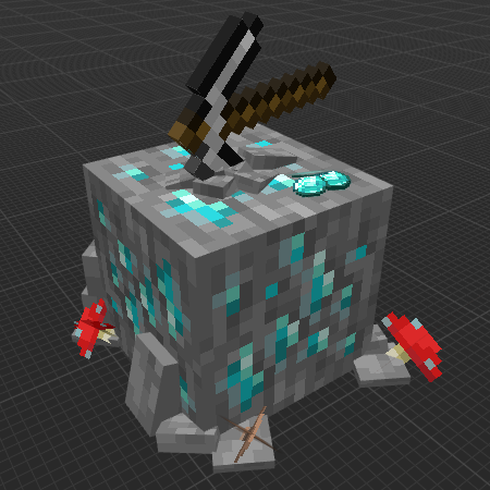 Pickaxe in Diamond Ore