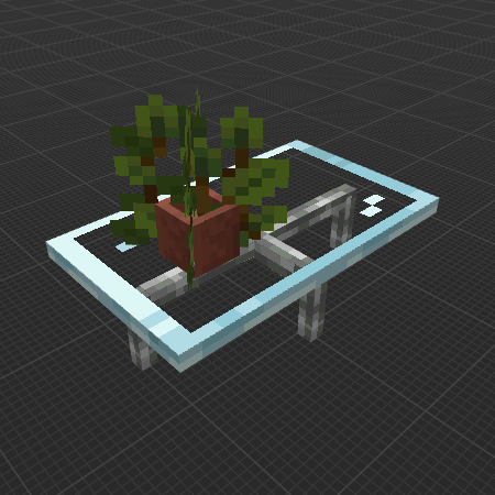 Glass Pane Coffee Table & Iron (Potted Cave Vines)