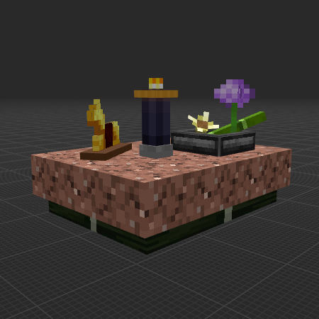 Big Granite Coffee Table & Ikebana, Black Candle.