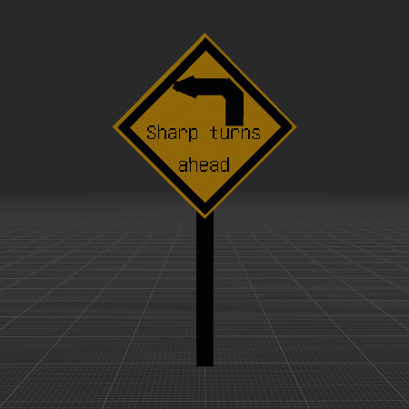 “sharp turns ahead” sign