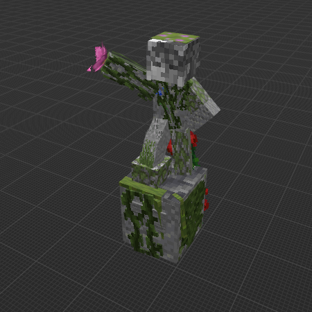 Old overgrown statue