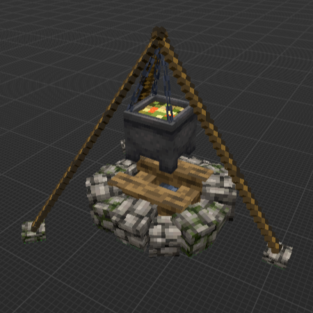 Campfire with cooking pot