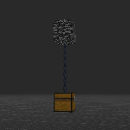 Chest hanging from bedrock