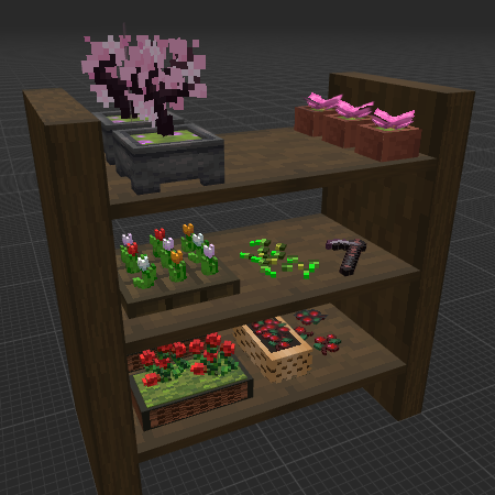 Dark Oak Plant Shelf