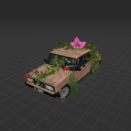 Rusty and overgrown car