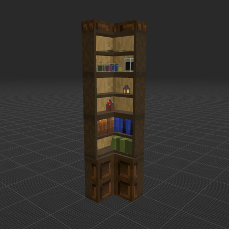 apoticary thin bookshelf corner