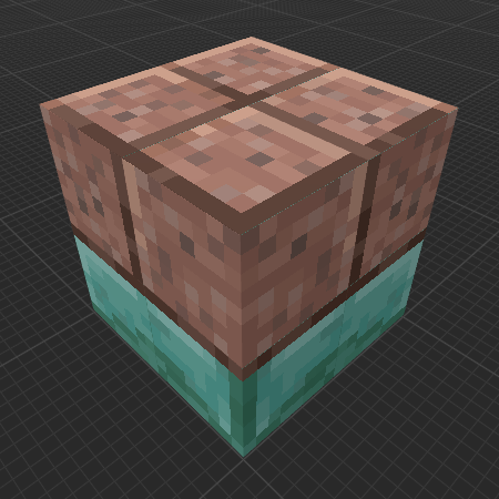 Polished Granite Bricks on Prismarine (Dungeons)