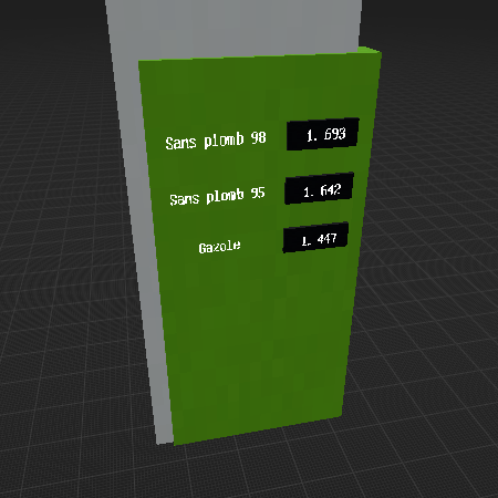 Station essence Panneau des prix