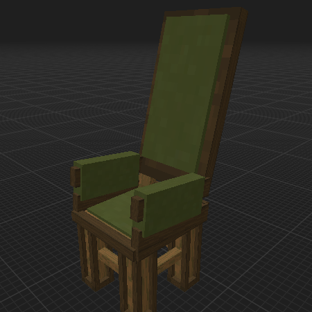 Chaise en bois et tissu vert