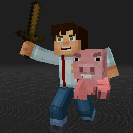 Jesse  Reuben Statue Minecraft Story Mode