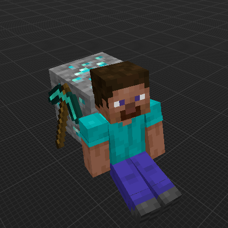 Steve with diamond ore