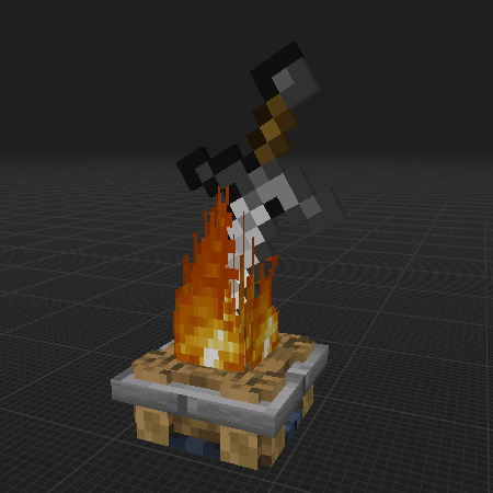 A bonfire into which a sword was plunged