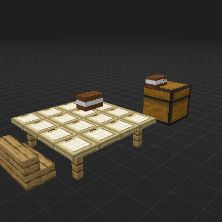 (Chest with books and table)