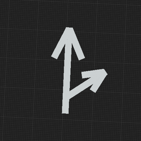 Arrow forward and to the right(Road markings)
