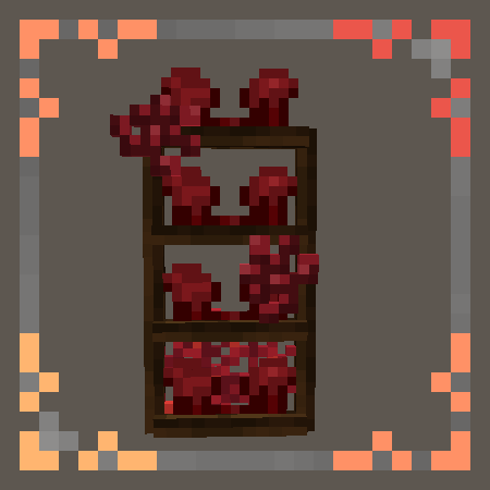 shelves with nether wart